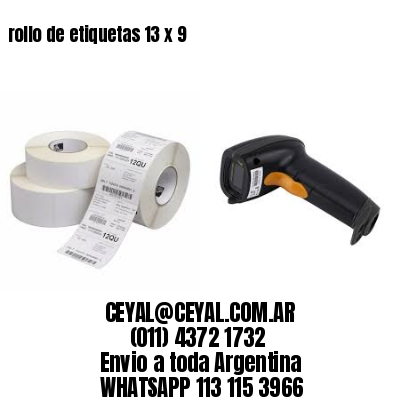 rollo de etiquetas 13 x 9