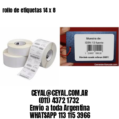 rollo de etiquetas 14 x 8