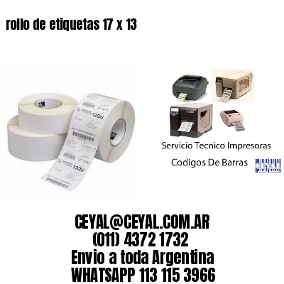 rollo de etiquetas 17 x 13