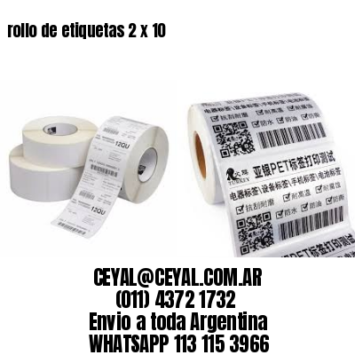 rollo de etiquetas 2 x 10