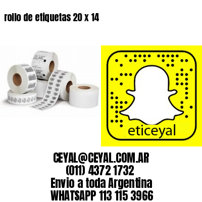 rollo de etiquetas 20 x 14