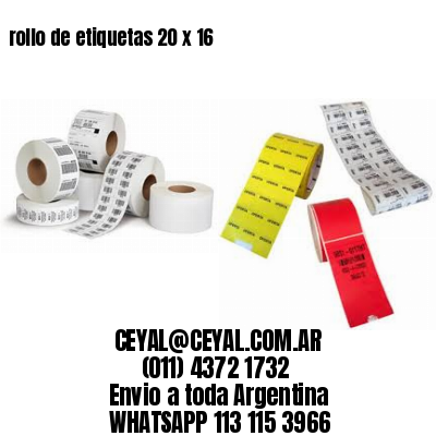 rollo de etiquetas 20 x 16
