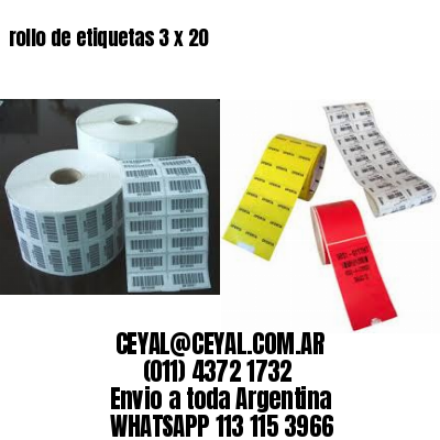 rollo de etiquetas 3 x 20