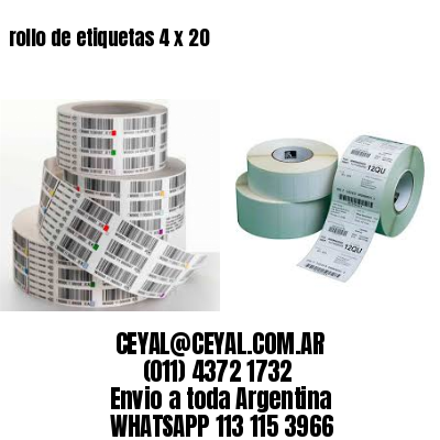 rollo de etiquetas 4 x 20