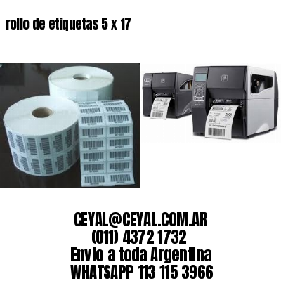 rollo de etiquetas 5 x 17