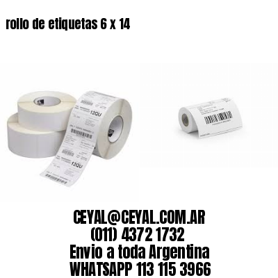 rollo de etiquetas 6 x 14