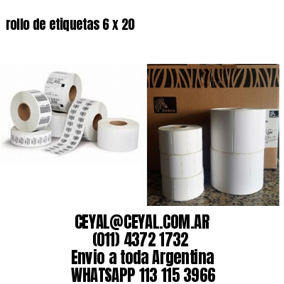 rollo de etiquetas 6 x 20