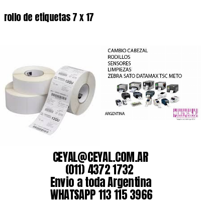 rollo de etiquetas 7 x 17