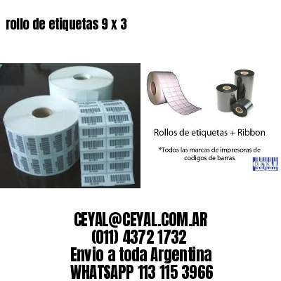 rollo de etiquetas 9 x 3