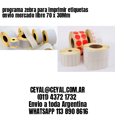 programa zebra para imprimir etiquetas envio mercado libre 70 x 30Mm