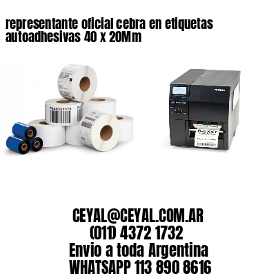 representante oficial cebra en etiquetas autoadhesivas 40 x 20Mm