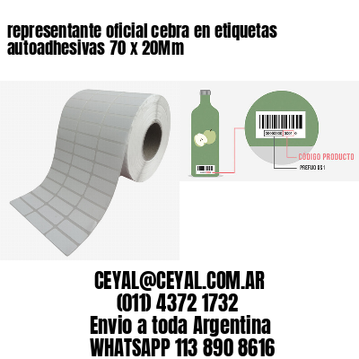 representante oficial cebra en etiquetas autoadhesivas 70 x 20Mm