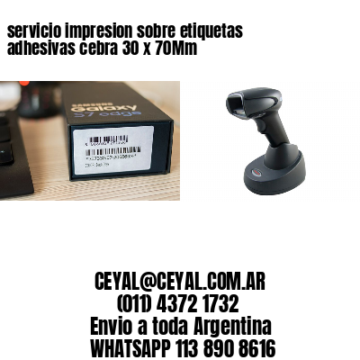 servicio impresion sobre etiquetas adhesivas cebra 30 x 70Mm