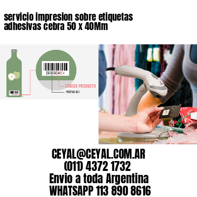 servicio impresion sobre etiquetas adhesivas cebra 50 x 40Mm