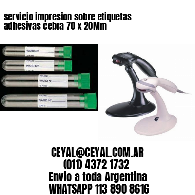 servicio impresion sobre etiquetas adhesivas cebra 70 x 20Mm