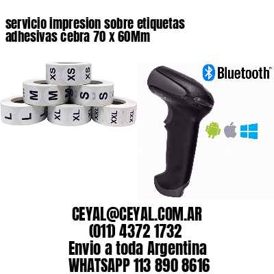 servicio impresion sobre etiquetas adhesivas cebra 70 x 60Mm