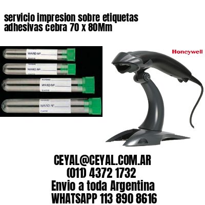 servicio impresion sobre etiquetas adhesivas cebra 70 x 80Mm