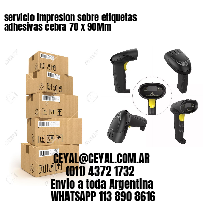 servicio impresion sobre etiquetas adhesivas cebra 70 x 90Mm