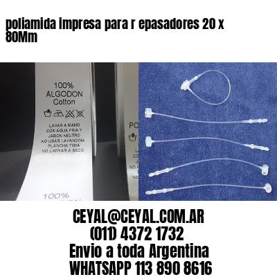 poliamida impresa para r epasadores 20 x 80Mm