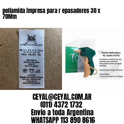 poliamida impresa para r epasadores 30 x 70Mm
