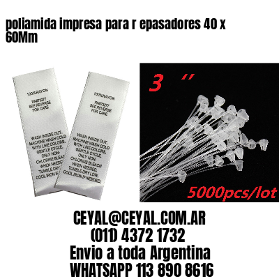 poliamida impresa para r epasadores 40 x 60Mm