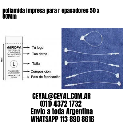 poliamida impresa para r epasadores 50 x 80Mm