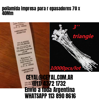 poliamida impresa para r epasadores 70 x 40Mm