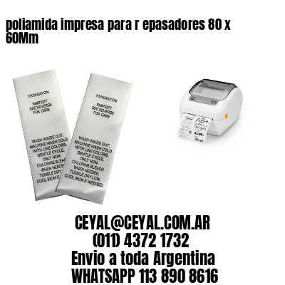 poliamida impresa para r epasadores 80 x 60Mm