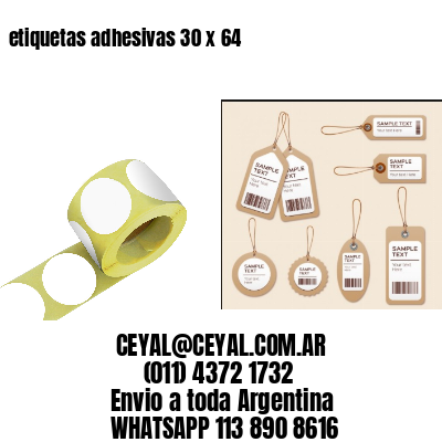 etiquetas adhesivas 30 x 64