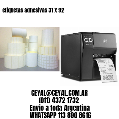 etiquetas adhesivas 31 x 92