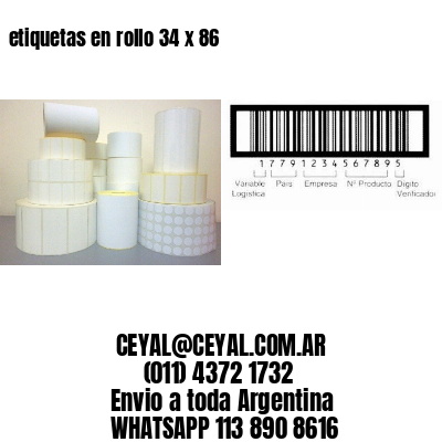 etiquetas en rollo 34 x 86