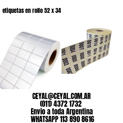 etiquetas en rollo 52 x 34