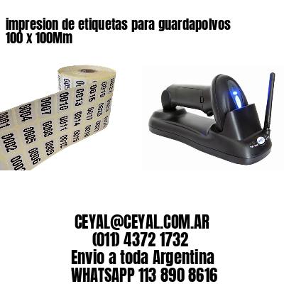 impresion de etiquetas para guardapolvos 100 x 100Mm