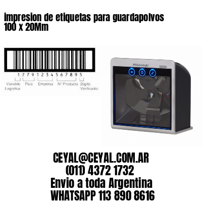 impresion de etiquetas para guardapolvos 100 x 20Mm