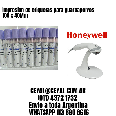 impresion de etiquetas para guardapolvos 100 x 40Mm