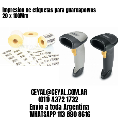impresion de etiquetas para guardapolvos 20 x 100Mm