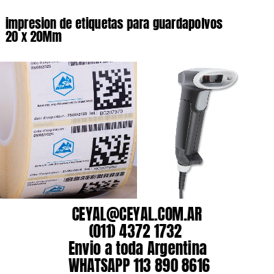 impresion de etiquetas para guardapolvos 20 x 20Mm