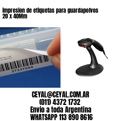 impresion de etiquetas para guardapolvos 20 x 40Mm