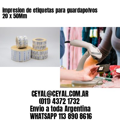 impresion de etiquetas para guardapolvos 20 x 50Mm