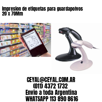 impresion de etiquetas para guardapolvos 20 x 70Mm