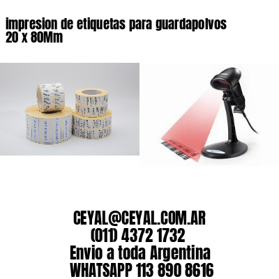 impresion de etiquetas para guardapolvos 20 x 80Mm