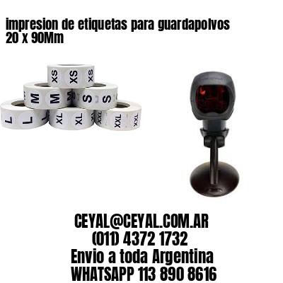 impresion de etiquetas para guardapolvos 20 x 90Mm