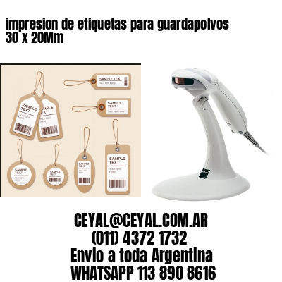 impresion de etiquetas para guardapolvos 30 x 20Mm