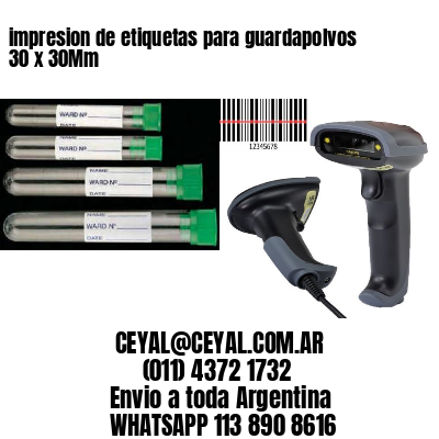 impresion de etiquetas para guardapolvos 30 x 30Mm