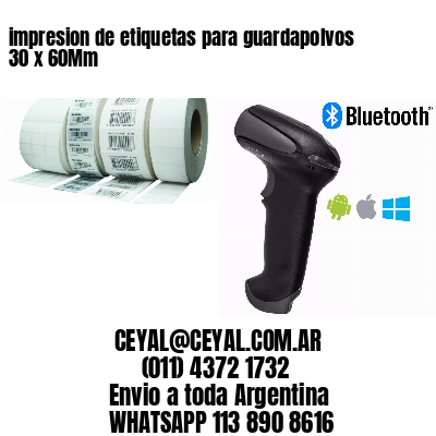 impresion de etiquetas para guardapolvos 30 x 60Mm