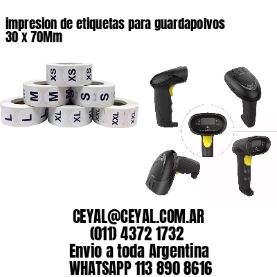 impresion de etiquetas para guardapolvos 30 x 70Mm