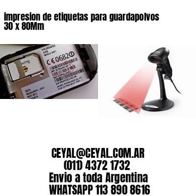 impresion de etiquetas para guardapolvos 30 x 80Mm