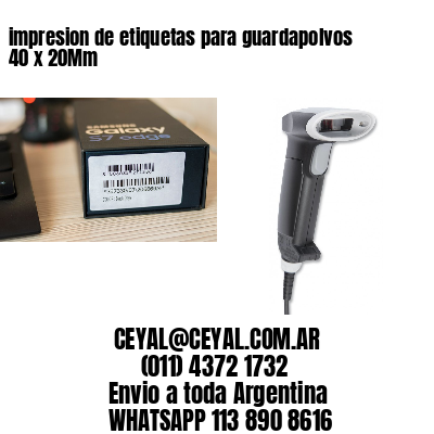 impresion de etiquetas para guardapolvos 40 x 20Mm