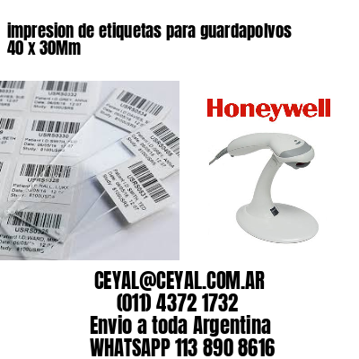 impresion de etiquetas para guardapolvos 40 x 30Mm