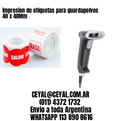 impresion de etiquetas para guardapolvos 40 x 40Mm